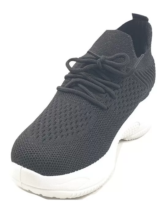 Timbos Zapatos - 122968 Deportivo cordones plataforma para mujer color negro, cuña interior, zapatillas mujer invierno