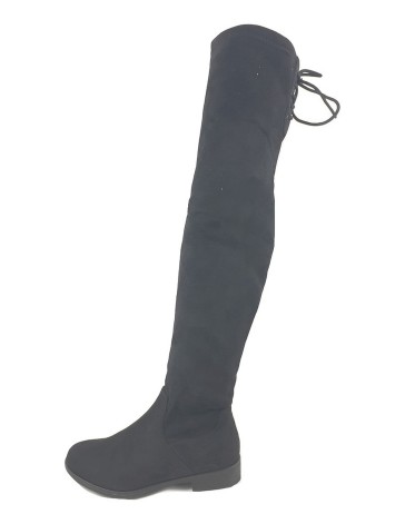 Timbos Zapatos - 122986  Bota Alta tipo Bucanera Plana para Mujer, Color Negro, Material Bamara, Colección Invierno