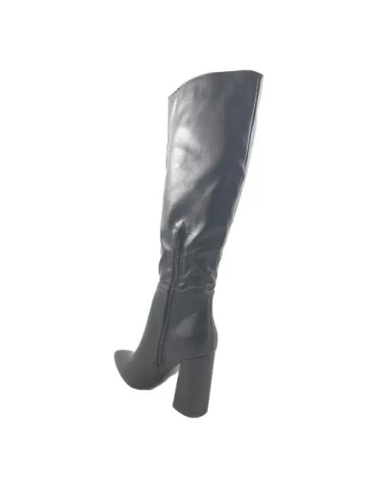 Timbos Zapatos - 123099 Bota Alta Tacón Ancho para Mujer, Color Negro, Material Polipiel, Cierre Cremallera, Colección Invierno