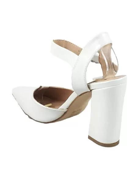 Timbos Zapatos - 120377 Tacón Novia para Mujer, Color Blanco, Material Polipiel, Cierre Hebilla, Colección Novias