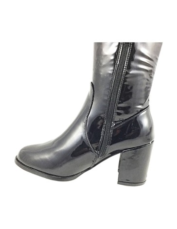 Timbos Zapatos - 118601 Bota Alta Tacón para Mujer, Color Negro, Material Textil Elástico, Cierre Cremallera, Colección Invierno
