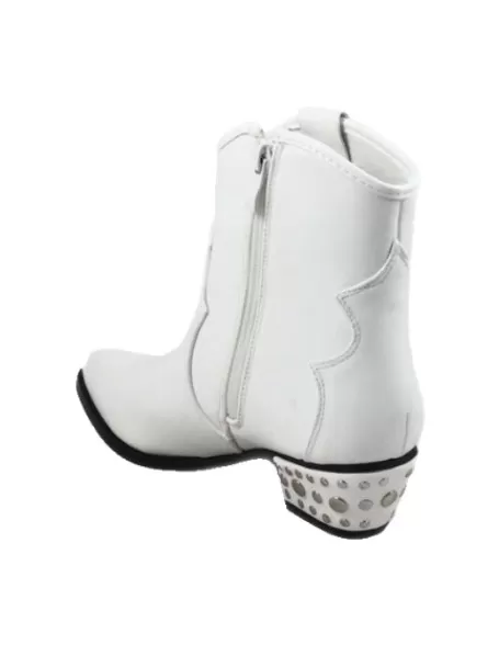 Timbos Zapatos - 121426 Botín Vaquero para Mujer, Color Blanco, Material Polipiel, Cierre Cremallera, Colección Invierno