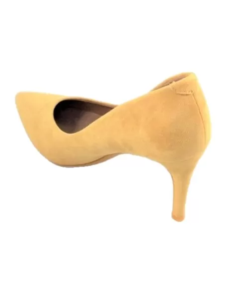 Timbos Zapatos - 121184 Salón Tacón Fiesta para Mujer, Color Mostaza, Material Bamara, Cierre sin Cordones, Colección Fiesta