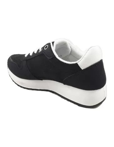 Timbos Zapatos - 122836 Deportivo cordones color negro/blanco para mujer, zapatillas deporte mujer invierno