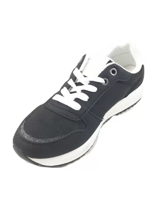 Timbos Zapatos - 122836 Deportivo cordones color negro/blanco para mujer, zapatillas deporte mujer invierno