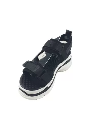 Timbos Zapatos - 123296 Sandalia Bio Plataforma, para Mujer, Color Negro, Material Polipiel, Cierre Velcro, Colección Verano