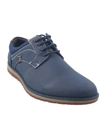 Timbos Zapatos - 123486 Zapato para Hombre, Color Marino, Material Nobuck, Cierre Cordones, Colección Verano