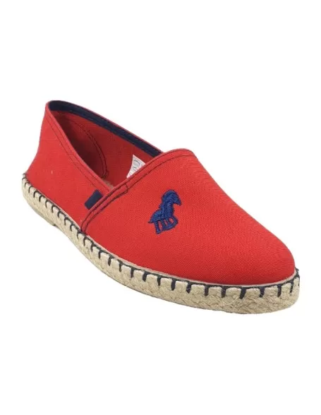 Timbos Zapatos - 123621 Alpargata Esparto para Hombre, Color Rojo, Material Textil, Cierre sin Cordones, Colección Verano