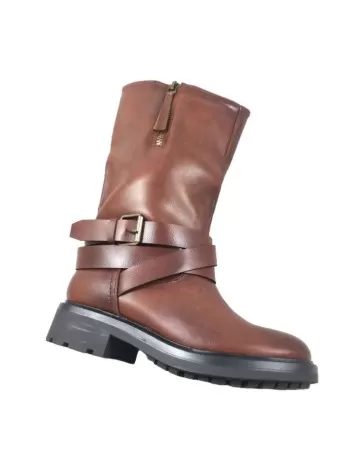 bota tipo motorista para mujer color cuero - Timbos Zapatos