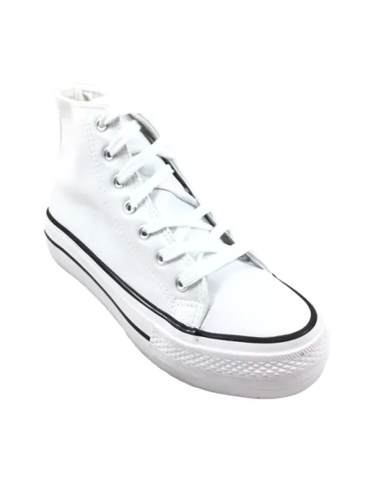 Zapatilla deportiva botin mujer color blanco - Timbos zapatos