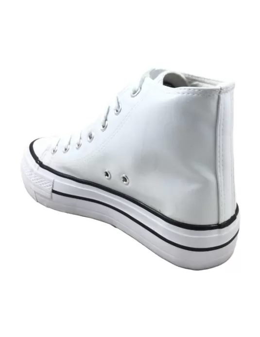 Zapatilla deportiva botin mujer color blanco - Timbos zapatos