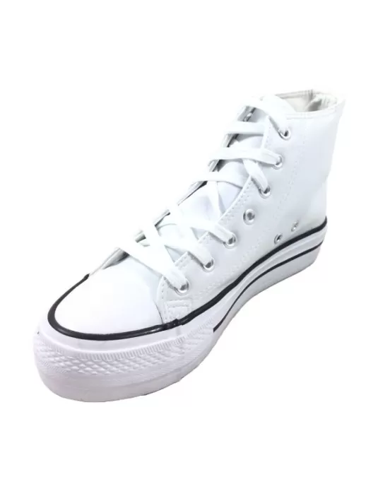 Zapatilla deportiva botin mujer color blanco - Timbos zapatos