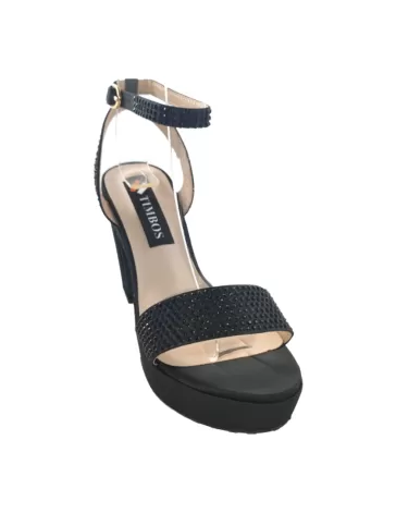 Sandalia de tacon para fiesta en color negro - Timbos zapatos