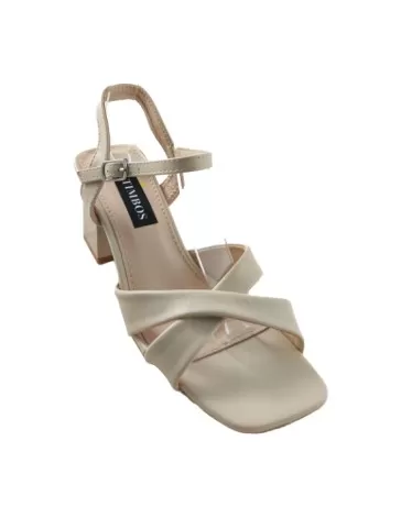Sandalia de tacon en color nude - Timbos zapatos
