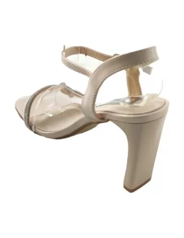 Sandalia tacon fiesta mujer color nude - Timbos zapatos