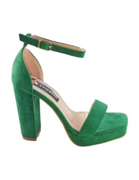 Sandalias vestir de mujer color verde - Timbos zapatos