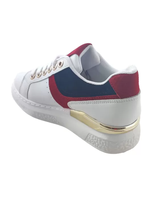 Deportiva para mujer en color blanco/rojo - Timbos zapatos