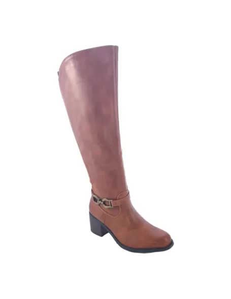 bota alta tacón para mujer color marron - Timbos Zapatos