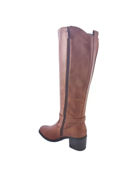 bota alta tacón para mujer color marron - Timbos Zapatos