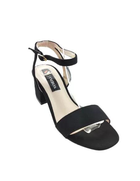 Sandalia de tacon en color negro-Timbos zapatos