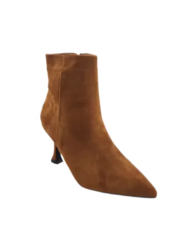 botín de tacon para mujer color camel - Timbos zapatos