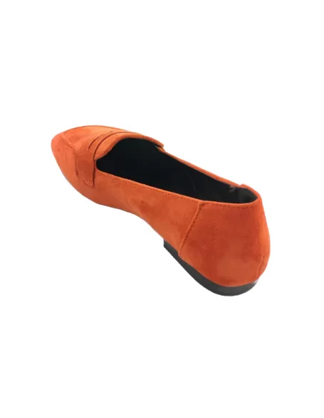 Timbos Zapatos Malaga, mocasin comodo de mujer en color naranja bamara