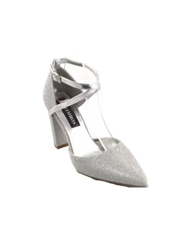 tacón fiesta para mujer color plata - Timbos zapatos