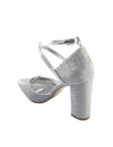 tacón fiesta para mujer color plata - Timbos zapatos