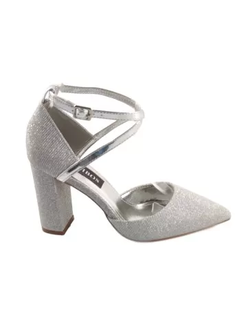 tacón fiesta para mujer color plata - Timbos zapatos