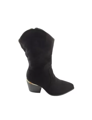 botín para mujer color negro y material bamara Timbos Zapatos Malaga