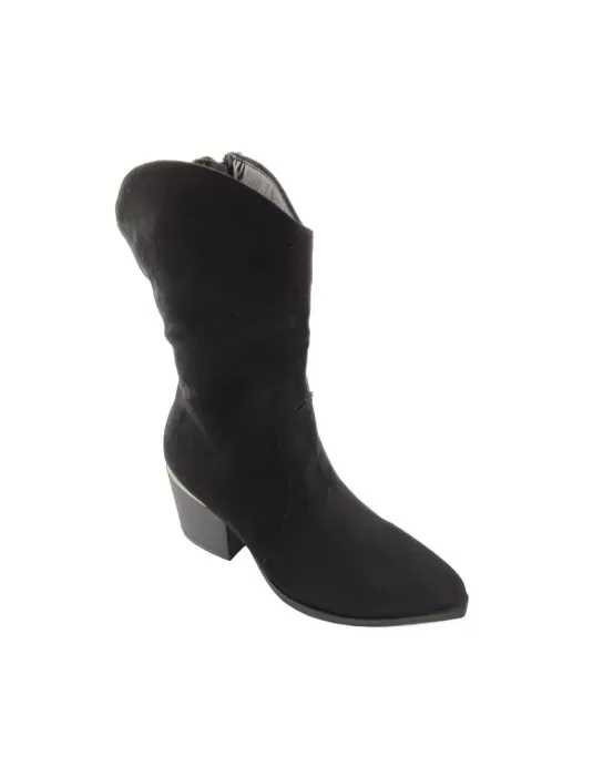 botín para mujer color negro y material bamara Timbos Zapatos Malaga