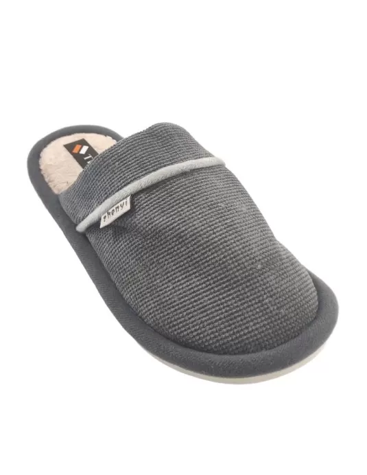 Zapatilla de casa de hombre color gris oscuro - Timbos zapatos