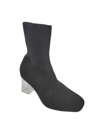 Botín tacón elastico de mujer color negro - Timbos zapatos