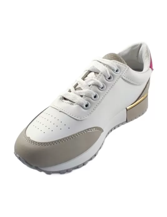 Deportiva para mujer en color gris/fucsia-- Timbos Zapatos