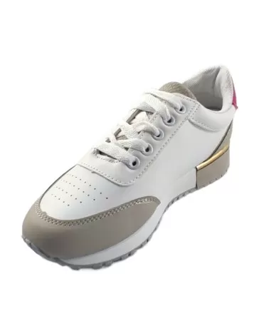 Deportiva para mujer en color gris/fucsia-- Timbos Zapatos