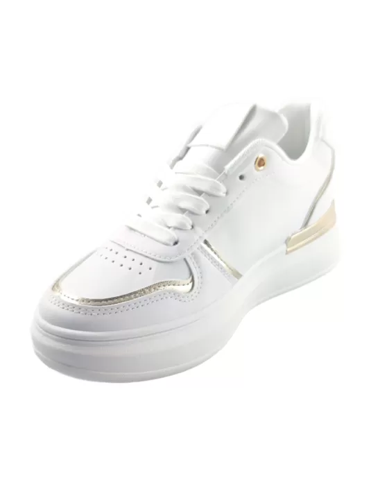 Deportiva para mujer en color blanco/oro-- Timbos Zapatos