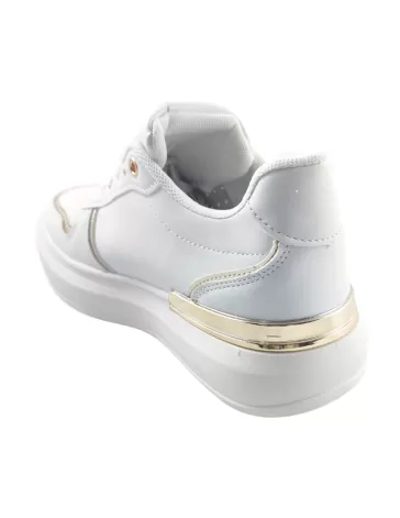 Deportiva para mujer en color blanco/oro-- Timbos Zapatos