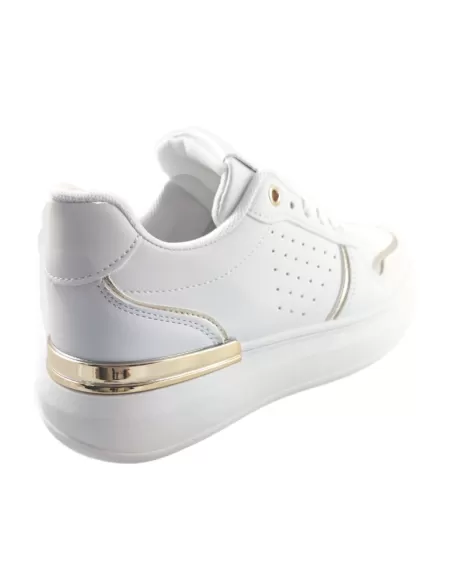 Deportiva para mujer en color blanco/oro-- Timbos Zapatos