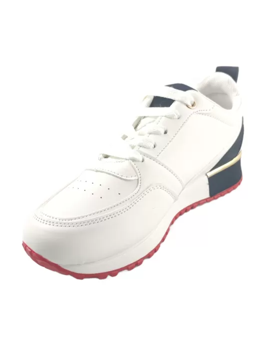 Deportiva para mujer en color blanco/marino-- Timbos Zapatos