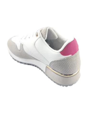 Deportiva para mujer en color blanco/fucsia-- Timbos Zapatos