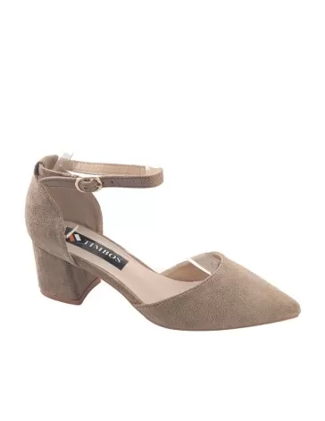 Sandalia tacon vestir mujer color apricot - Timbos zapatos