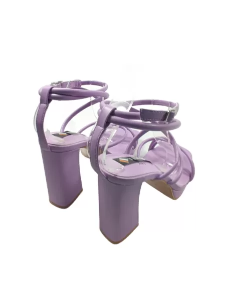 Sandalia de tacón y plataforma en color púrpura- Timbos Zapatos
