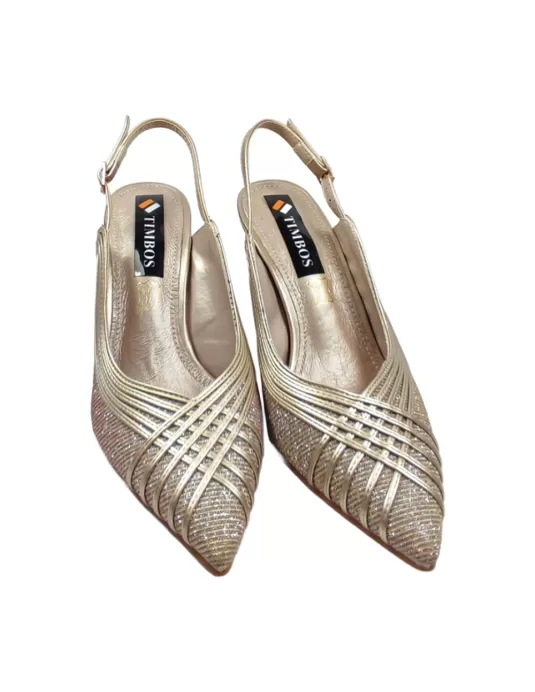 sandalia tacón fiesta de mujer en Taupe - Timbos Zapatos