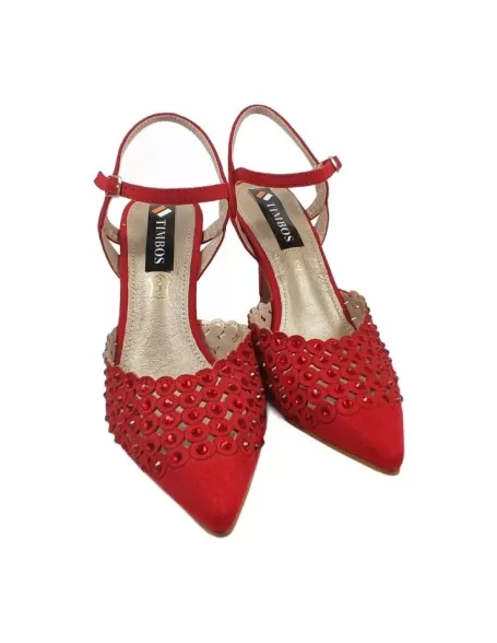 Sandalia de fiesta en color rojo - Timbos Zapatos