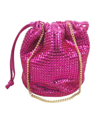 Bolso de fiesta en fucsia, Pedrería - Timbos Zapatos