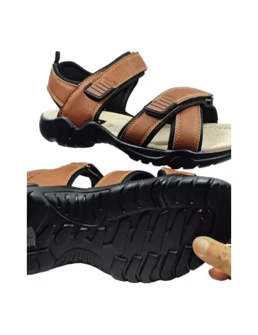 Sandalia hombre color camel - Timbos Zapatos