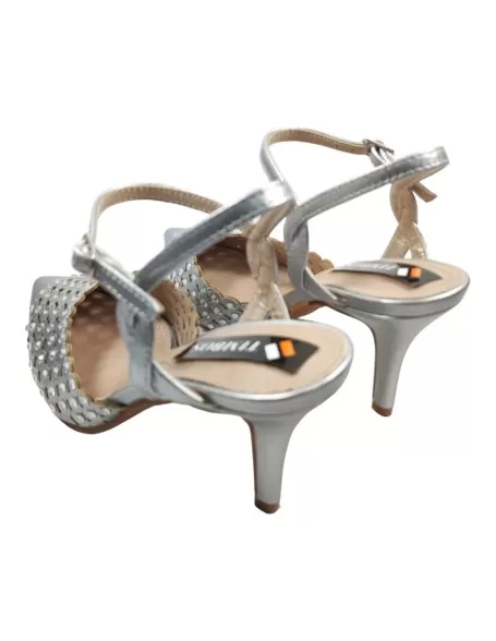 Sandalia de fiesta en color plata - Timbos Zapatos