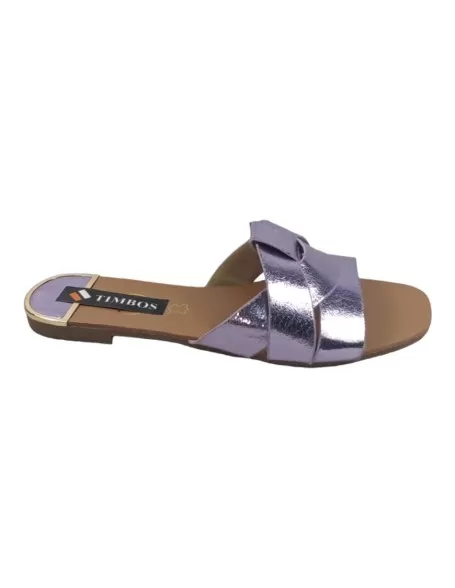 Sandalia plana mujer color purpura - Timbos zapatos
