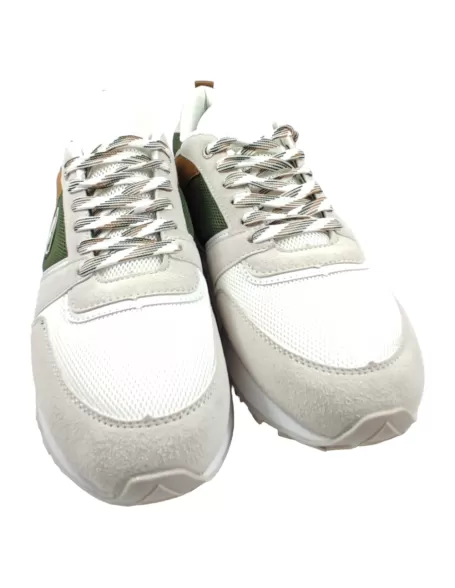 Deportiva de hombre en color verde/blanco - Timbos Zapatos