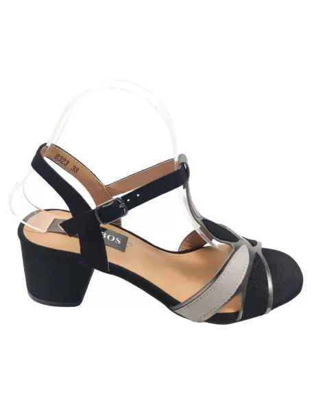 Sandalia de tacón color negro - Timbos zapatos